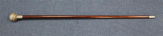 A tiger-wood walking stick, 35.5in.